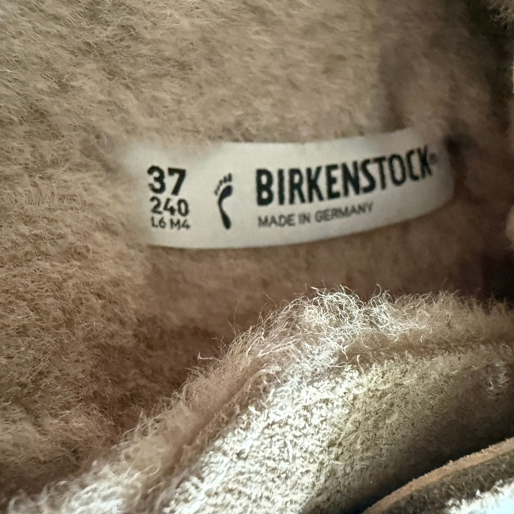 Birkenstock Boston Shearling Suede Clogs Taupe Tan 37 L6 M4 Narrow 0259883 - Picture 7 of 7